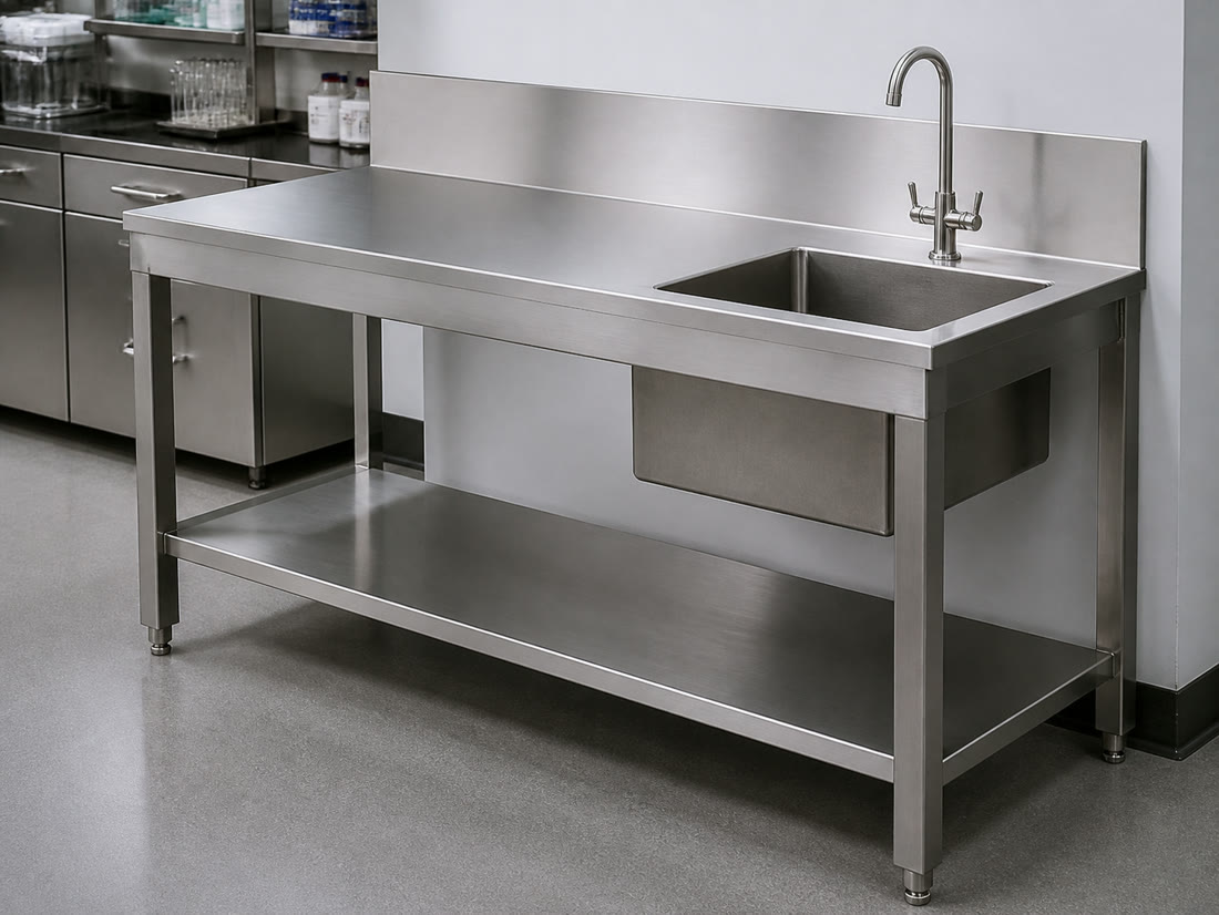 Bancada em aço inox na D6 Metais